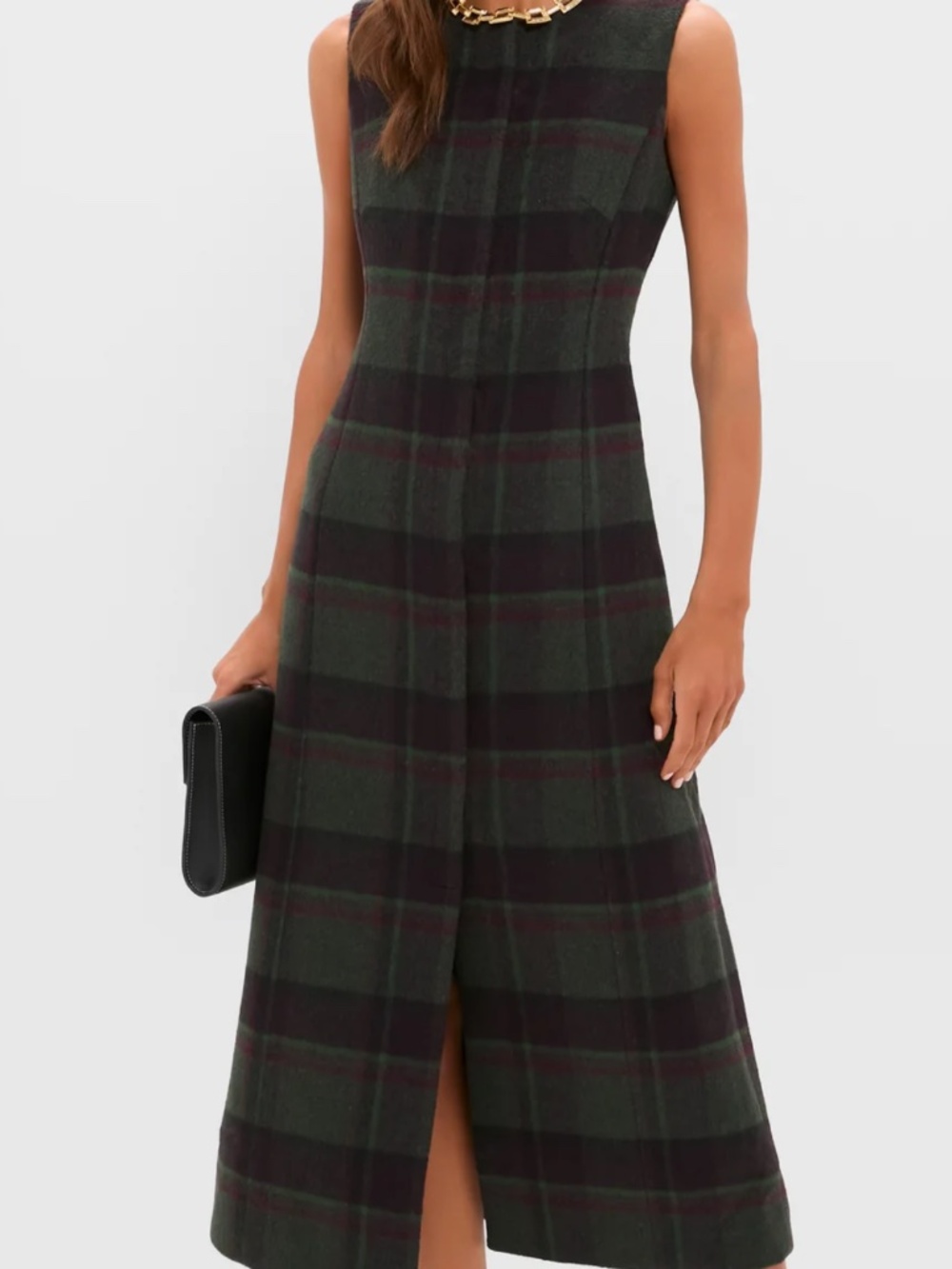 Tuckernuck Forest Plaid Wool Rhoda Midi Dress size 6 (fits like a 4) NWT - Picture 2 of 3